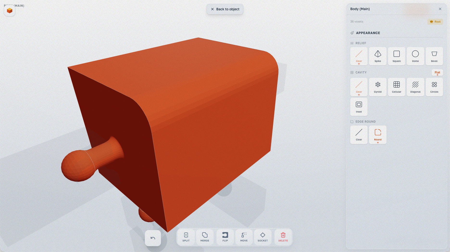 After rounding — smooth organic shape