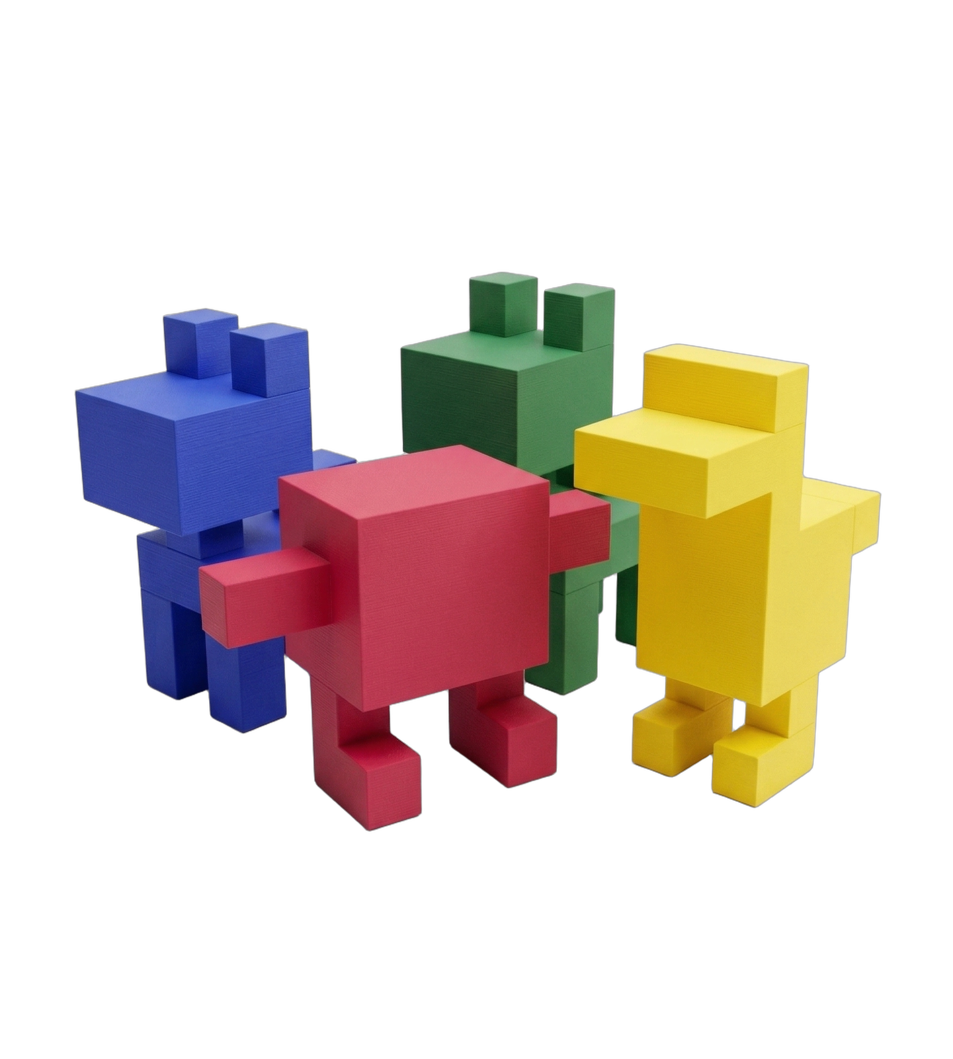 Colorful 3D printed articulated figures